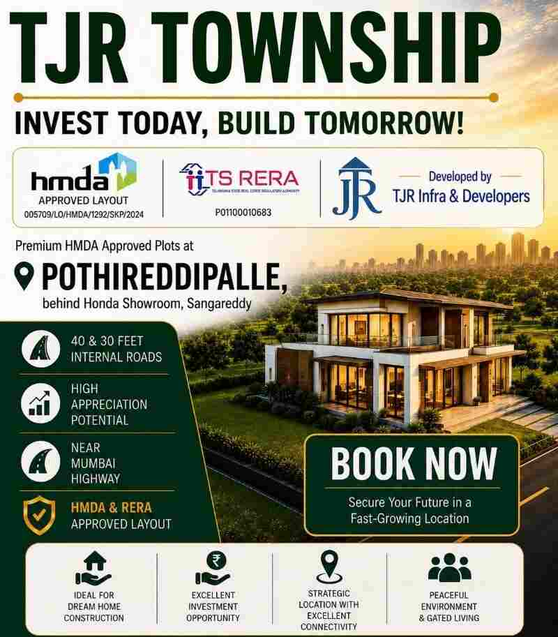 Open Plots for Sales in TJR Township in Sangareddy